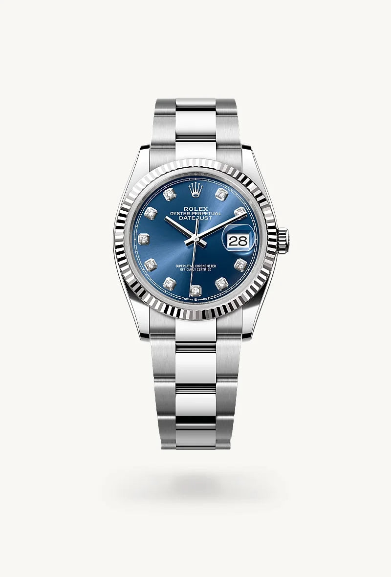 Rolex Datejust in White Rolesor - combination of Oystersteel and white gold, M126234-0038 - Blakemans Jewelry