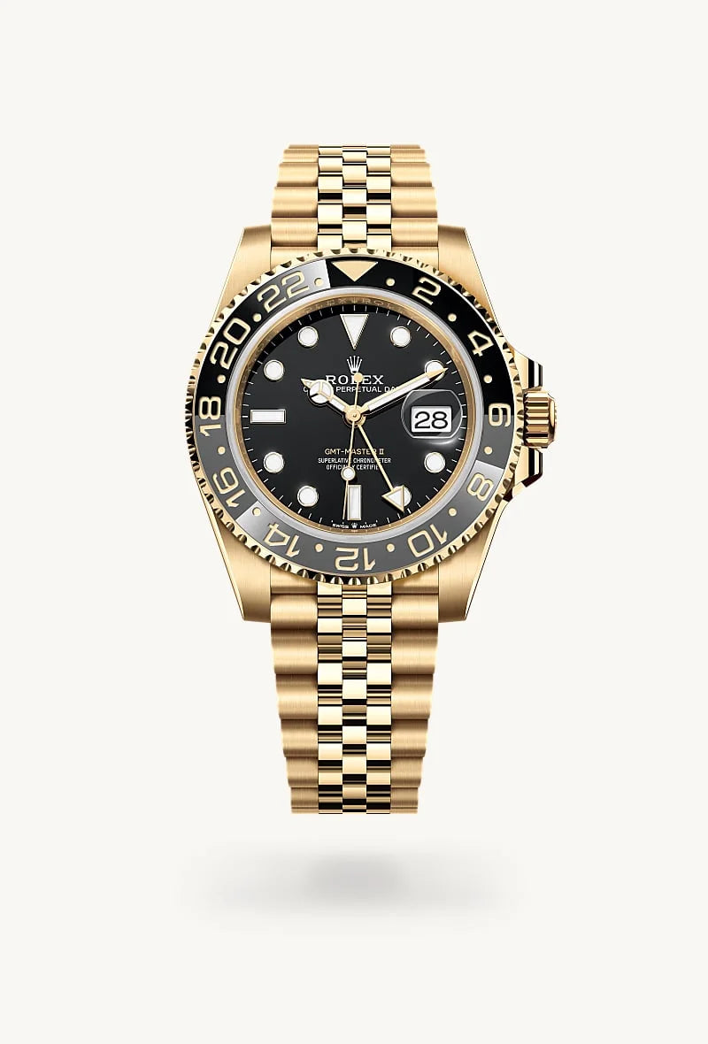 Rolex GMT-Master II 18 kt yellow gold, M126718GRNR-0001