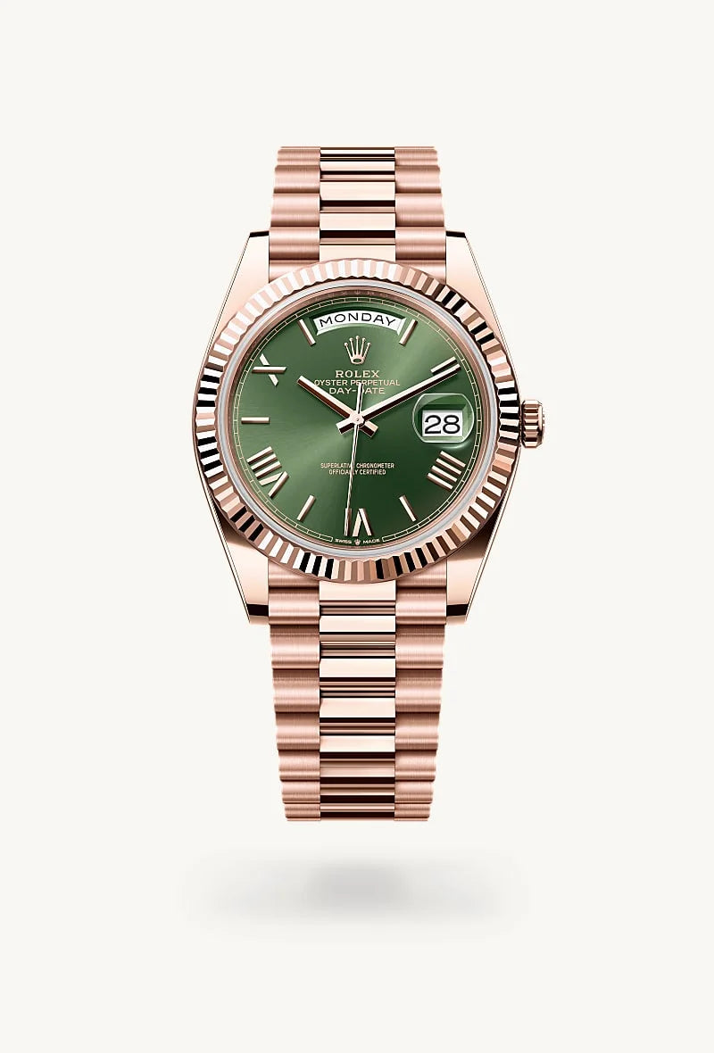 Rolex Day-Date in 18 kt Everose gold, M228235-0025 - Blakemans Jewelry