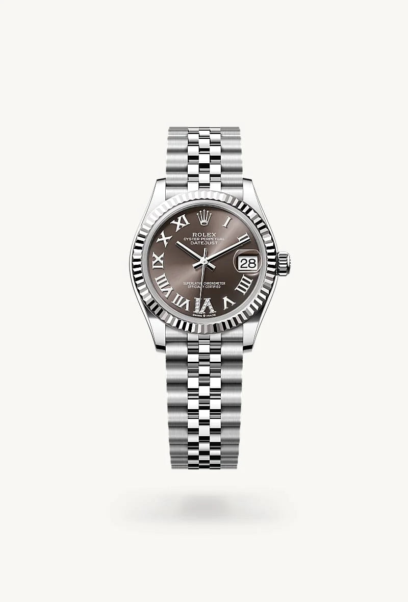 Rolex Datejust in White Rolesor - combination of Oystersteel and white gold, M278274-0028 - Blakemans Jewelry