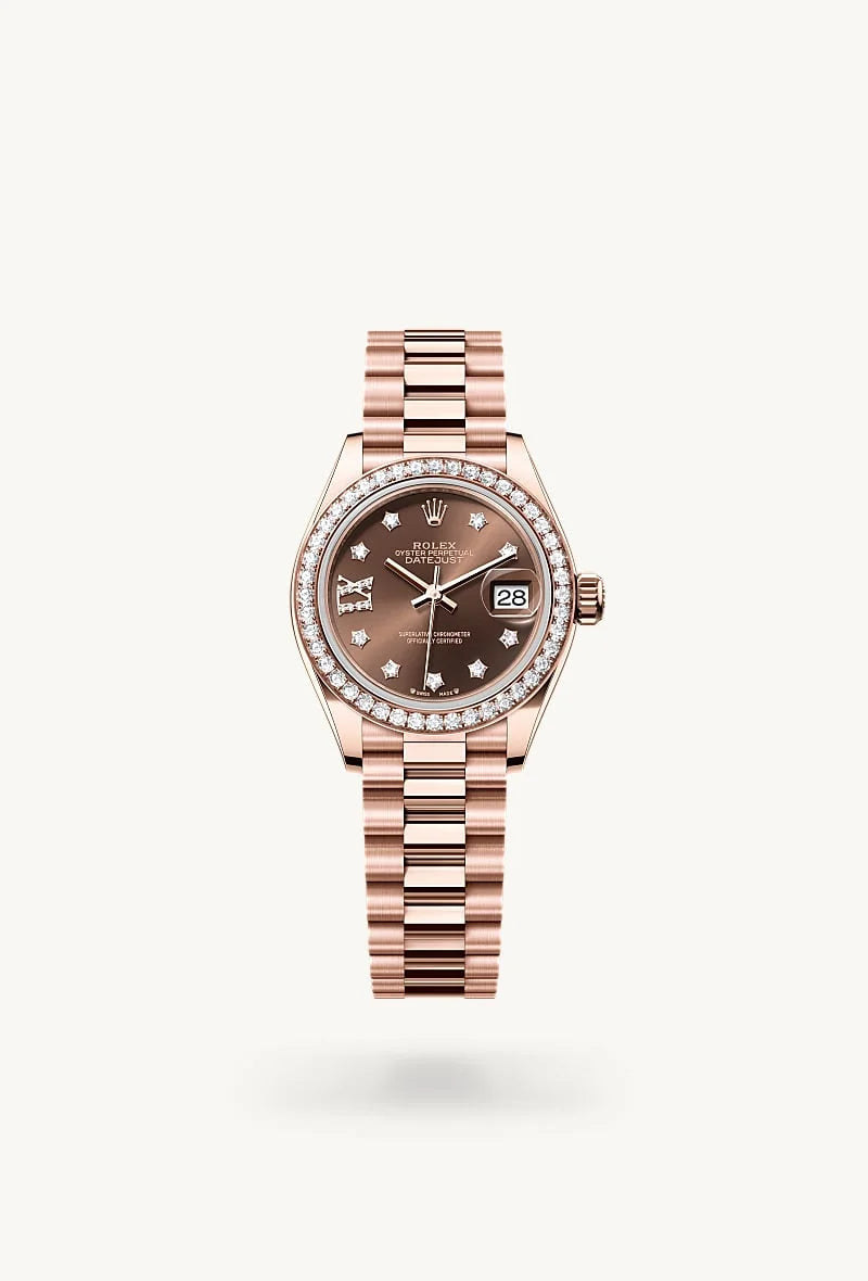 Rolex Lady-Datejust 18 kt Everose gold, M279135RBR-0001