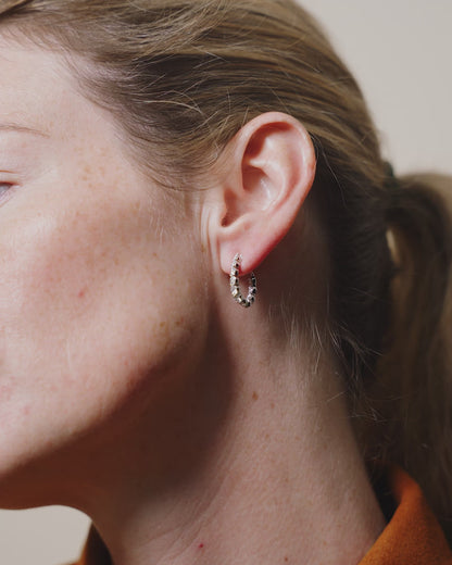 Diamond New Moon Earrings