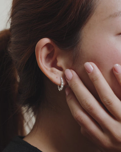 Diamond New Moon Earrings