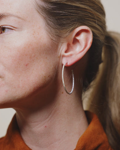 Large Inside Outside Open The Perfect Diamond Hoop Earrings