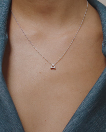 Tiny Treasures Diamond "A" Love Letter Necklace