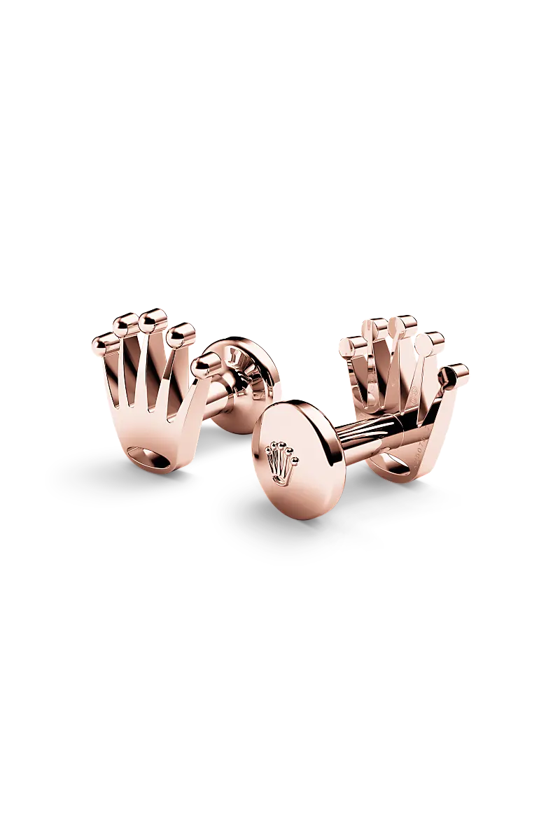 Rolex ‘Crown’ cufflinks Everose gold A1015